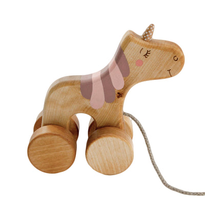 Wooden Unicorn Toy, Natural Wood Toys, Wooden Pull Toys for Toddlers